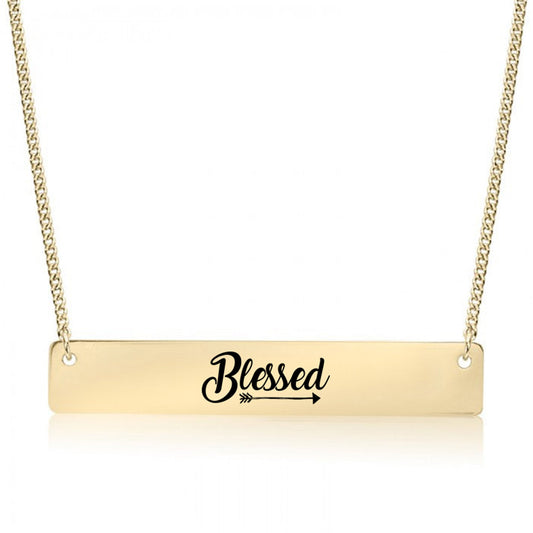 Gold Blessed Bar Necklace