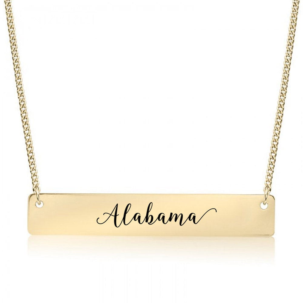 Gold Alabama Bar Necklace