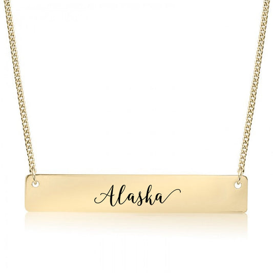 Gold Alaska Bar Necklace