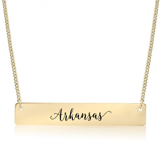 Gold Arkansas Bar Necklace