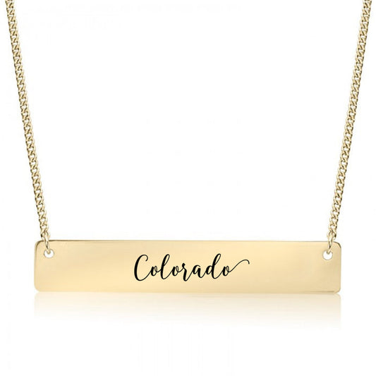 Gold Colorado Bar Necklace