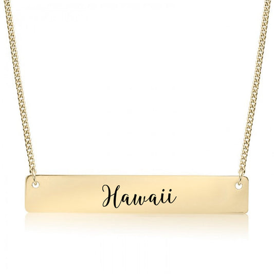 Gold Hawaii Bar Necklace