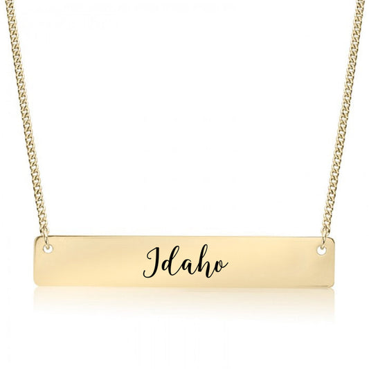 Gold Idaho Bar Necklace