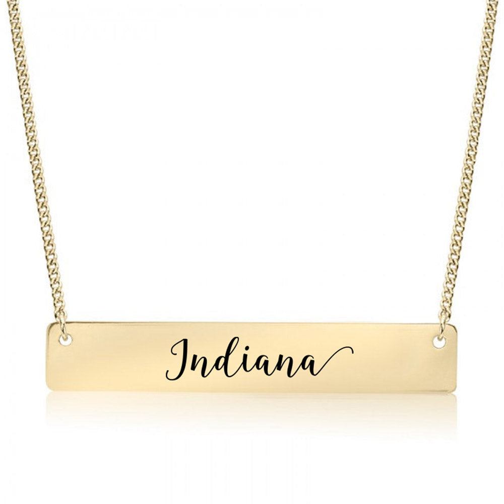 Gold Indiana Bar Necklace