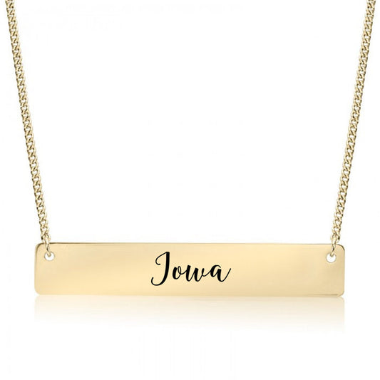 Gold Iowa Bar Necklace