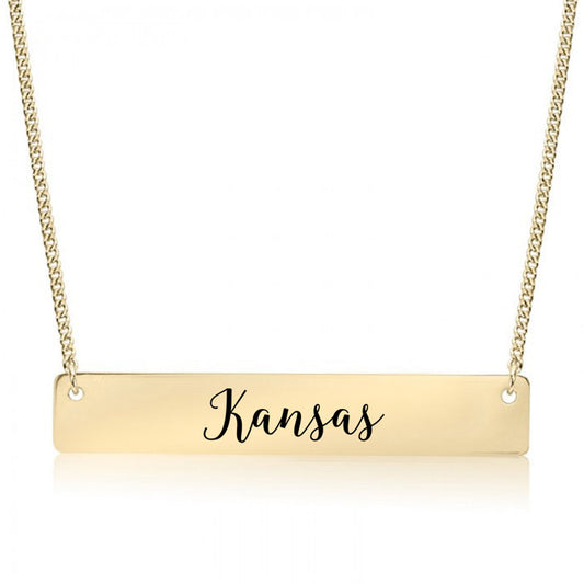 Gold Kansas Bar Necklace