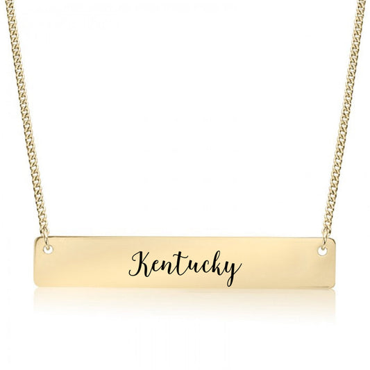 Gold Kentucky Bar Necklace