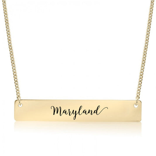 Gold Maryland Bar Necklace