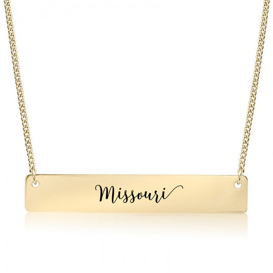 Gold Missouri Bar Necklace