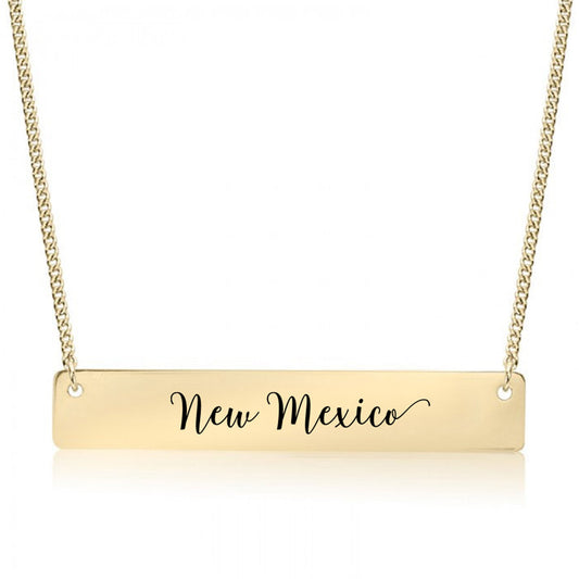 Gold New Mexico Bar Necklace
