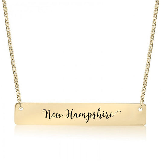 Gold New Hampshire Bar Necklace