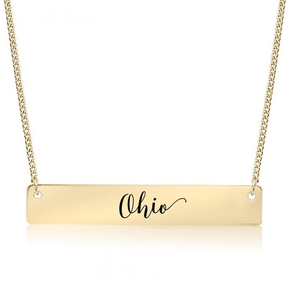 Gold Ohio Bar Necklace