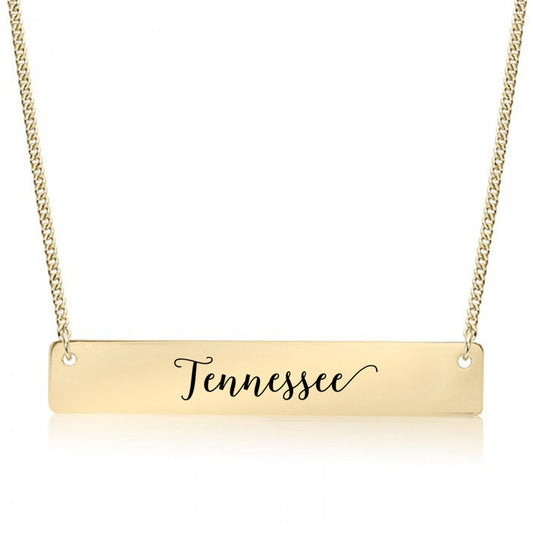 Gold Tennessee Bar Necklace