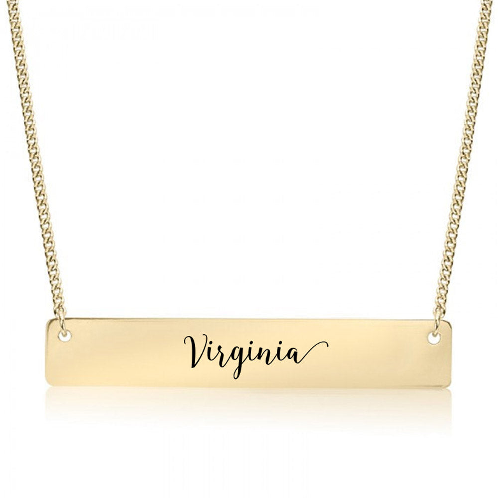 Gold Virginia Bar Necklace