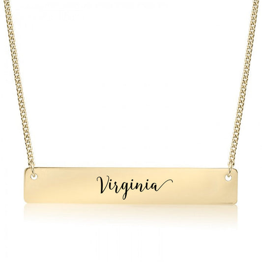 Gold Virginia Bar Necklace