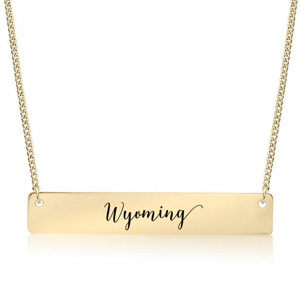 Gold Wyoming Bar Necklace