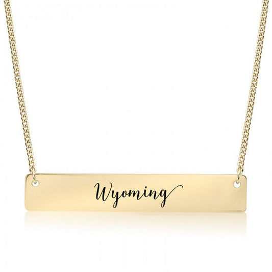 Gold Wyoming Bar Necklace