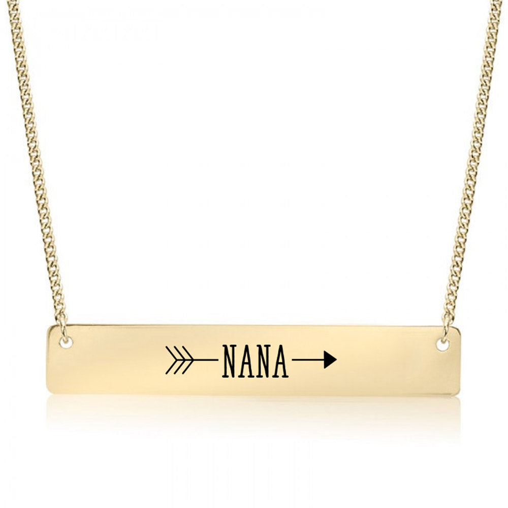 Gold Nana Arrow Bar Necklace