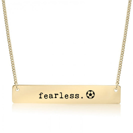 Gold Fearless - Soccer Bar Necklace