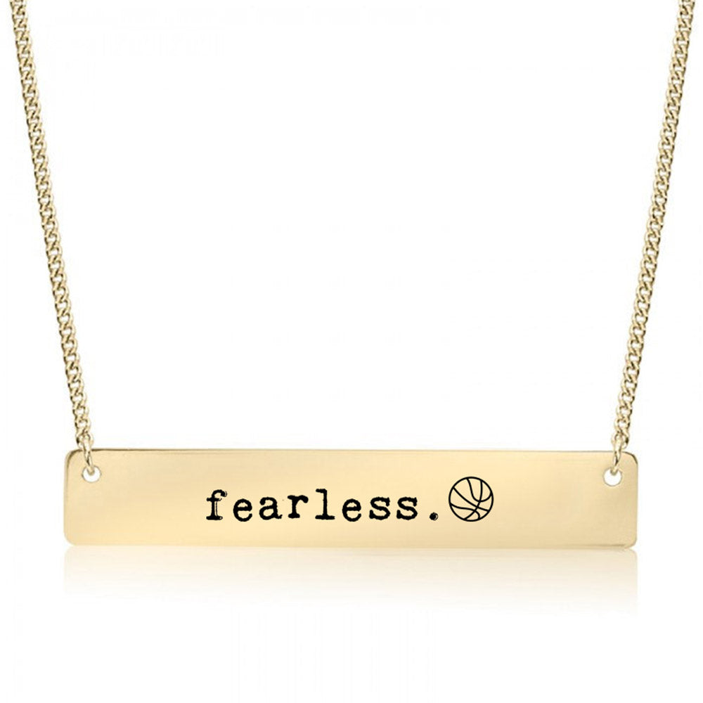 Gold Fearless - Basketball Bar Necklace