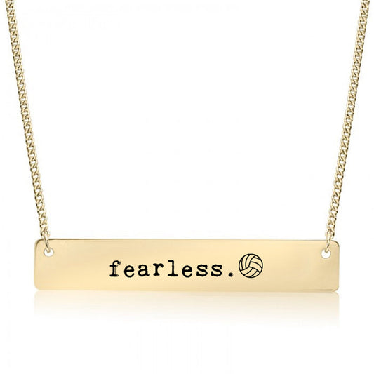 Gold Fearless - Volleyball Bar Necklace