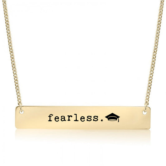 Gold Fearless - Graduate Bar Necklace