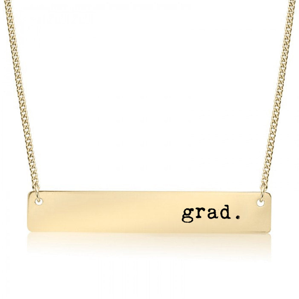 Gold Grad. Bar Necklace