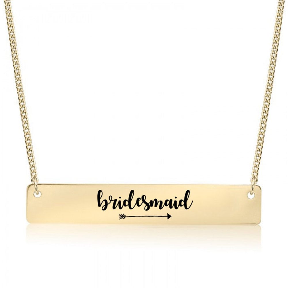 Gold Bridesmaid Bar Necklace
