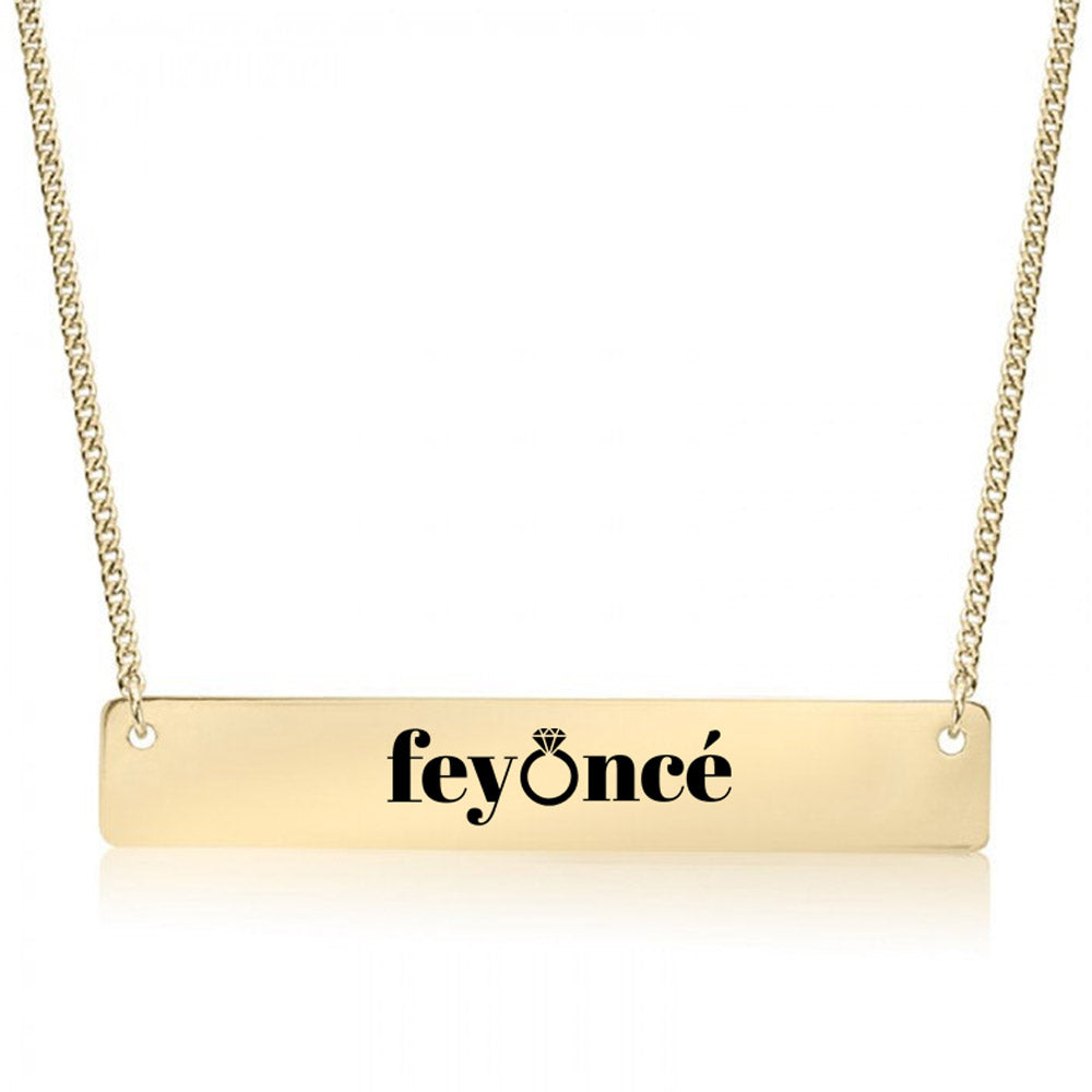 Gold Feyoncé Bar Necklace