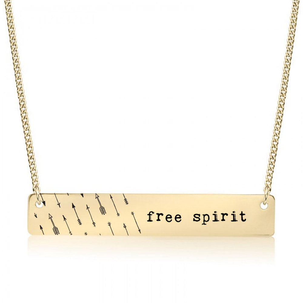 Gold Free Spirit Bar Necklace