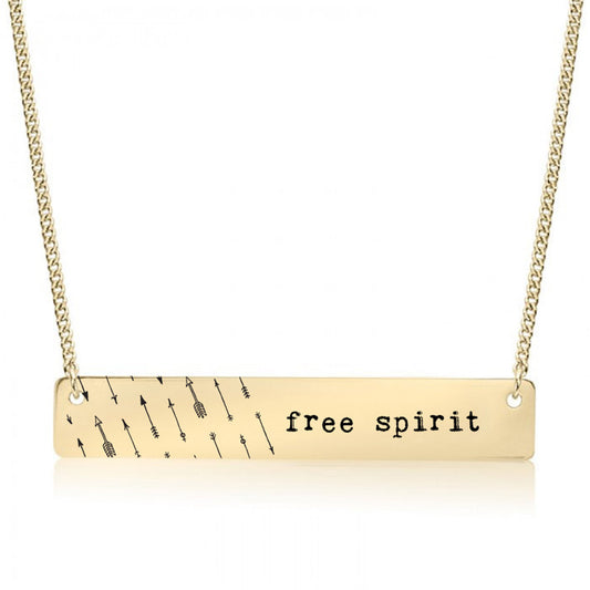 Gold Free Spirit Bar Necklace