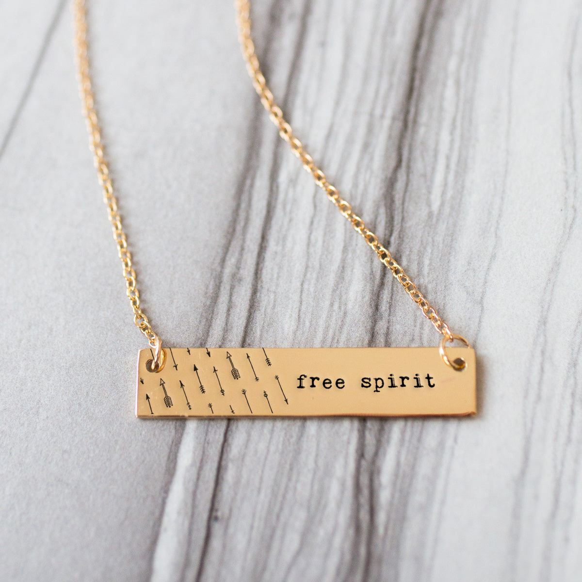 Gold Free Spirit Bar Necklace