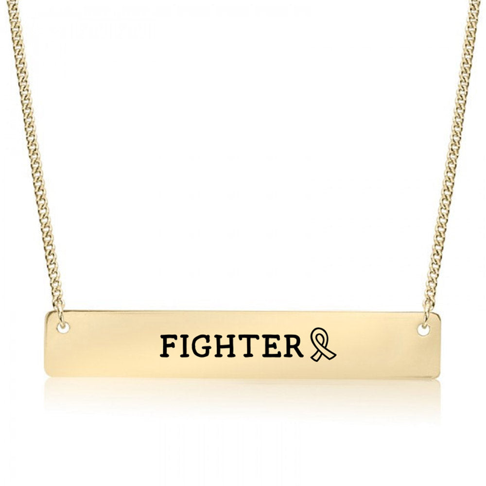 Gold Fighter Ribbon Bar Necklace