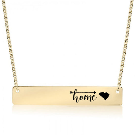 Gold Home is South Carolina Bar Necklace