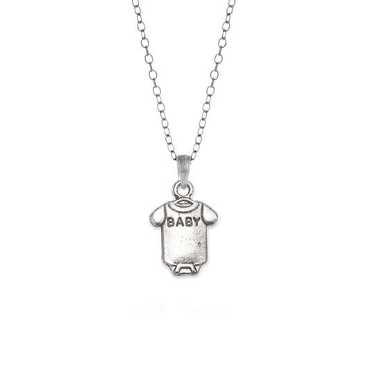 Silver Baby Onesie Charm Classic Necklace