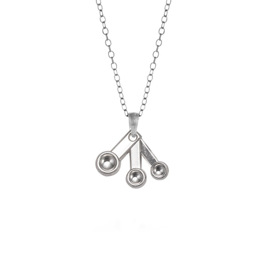 Silver Measuring Spoons Charm Classic Necklace
