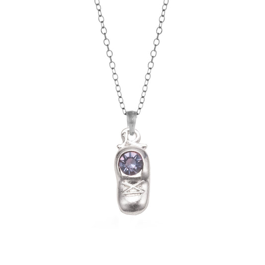 Silver Baby Shoe Charm Classic Necklace