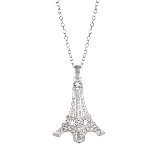 Silver Eiffel Tower Charm Classic Necklace