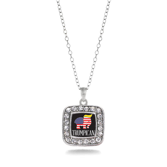 Silver Trumpican Square Charm Classic Necklace