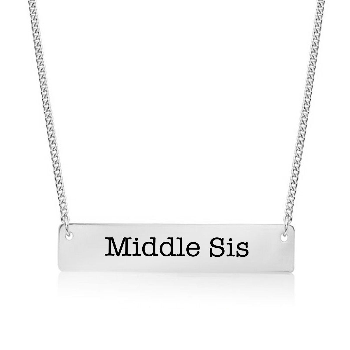 Silver Middle Sis Bar Necklace