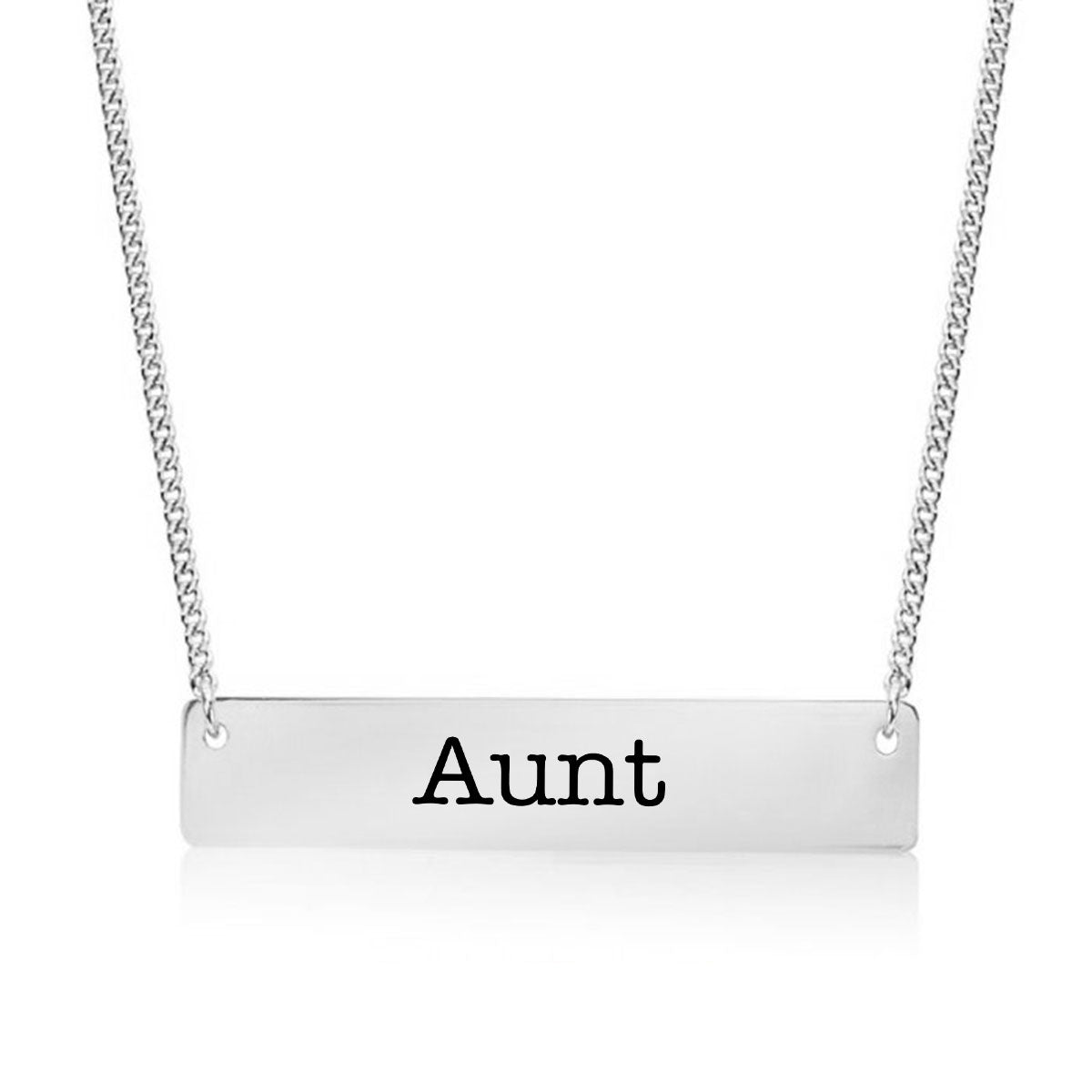 Silver Aunt Bar Necklace