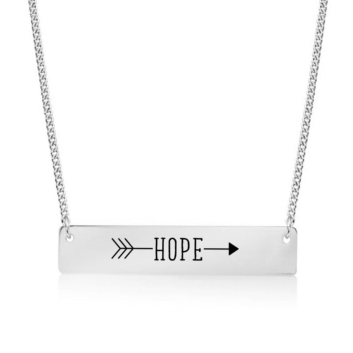 Silver Hope Bar Necklace