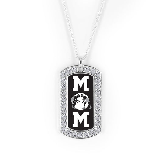 Silver Wrestling Mom Dog Tag Charm Classic Necklace