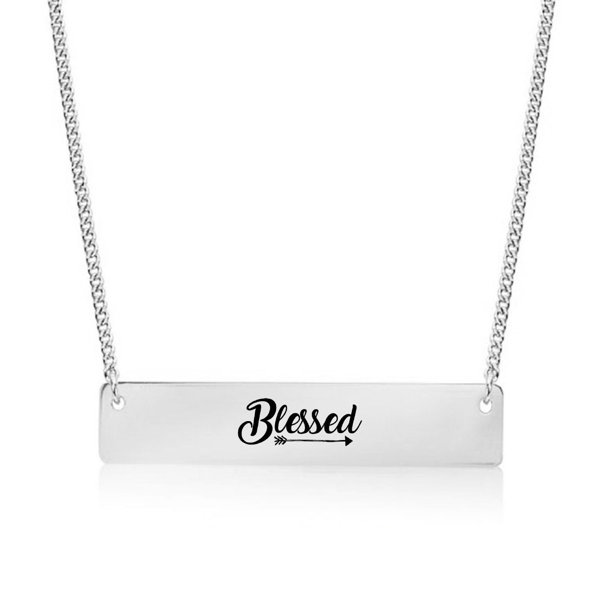 Silver Blessed Bar Necklace
