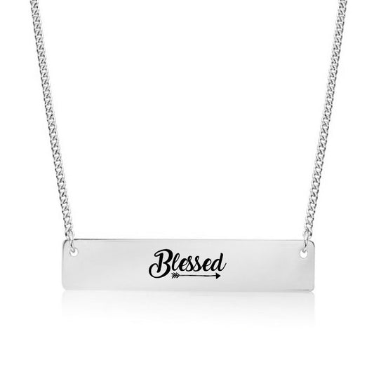 Silver Blessed Bar Necklace