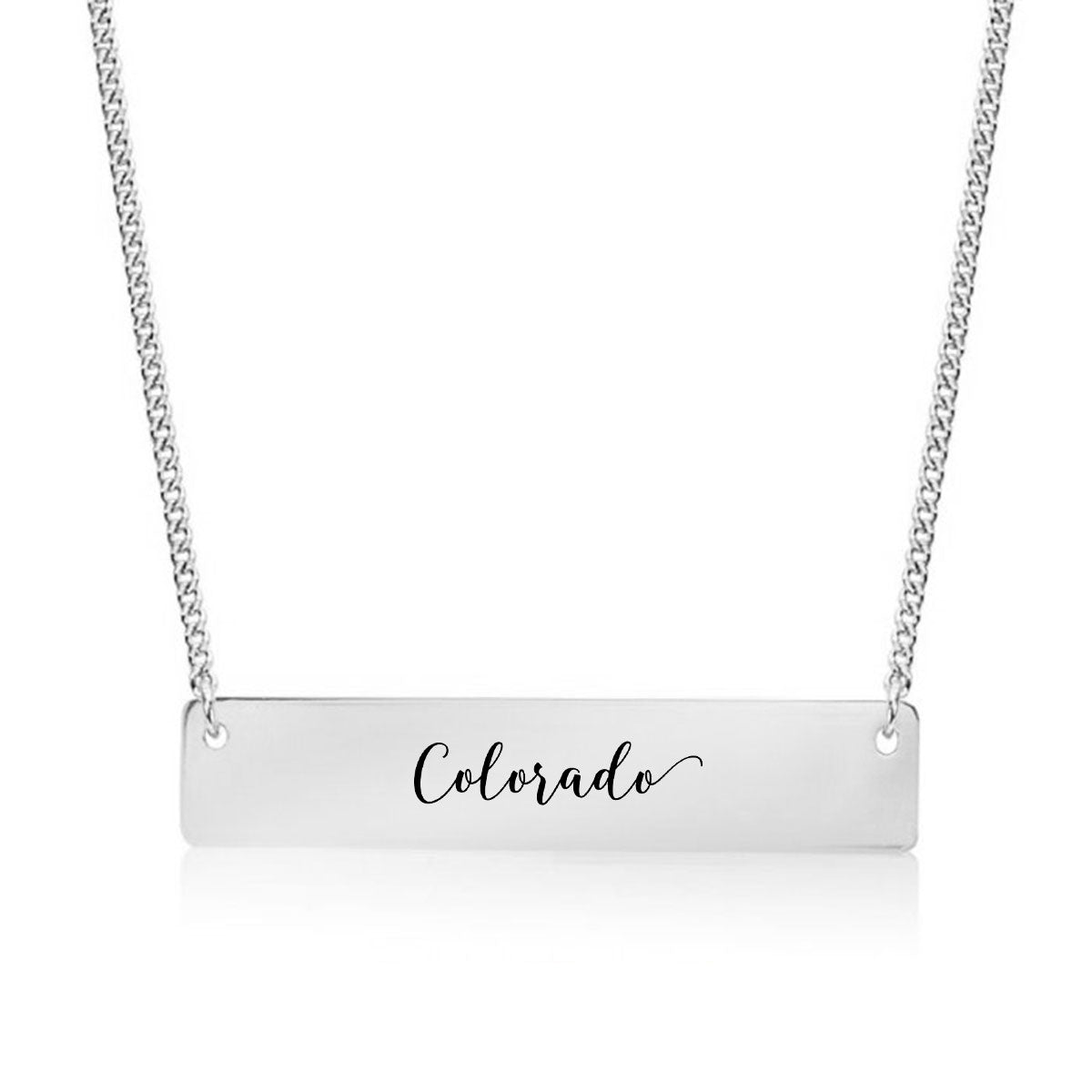 Silver Colorado Bar Necklace