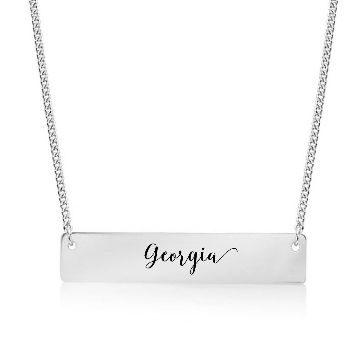 Silver Georgia Bar Necklace