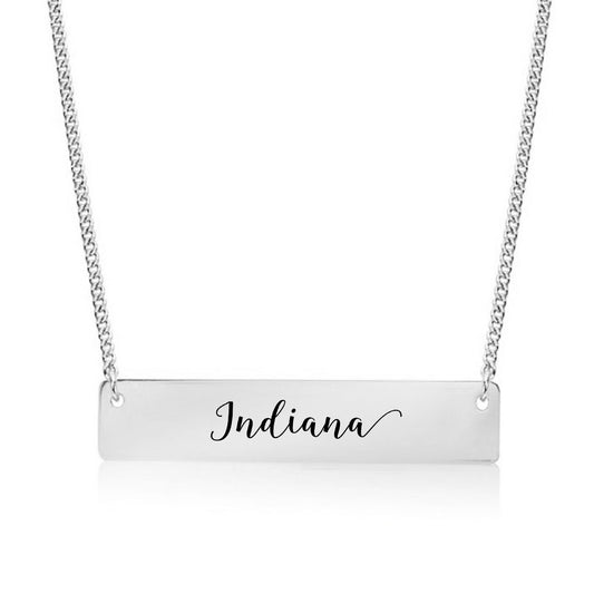 Silver Indiana Bar Necklace