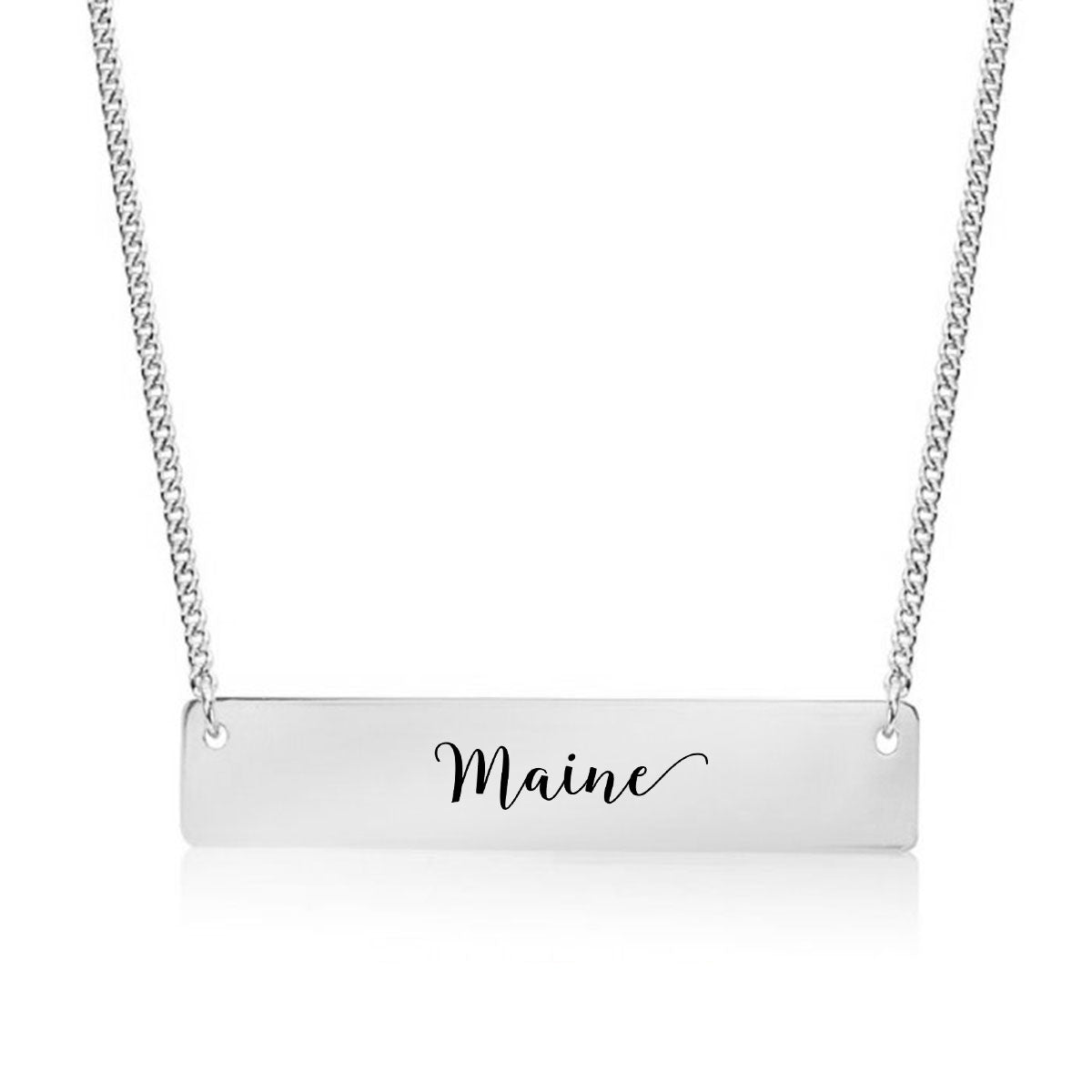 Silver Maine Bar Necklace