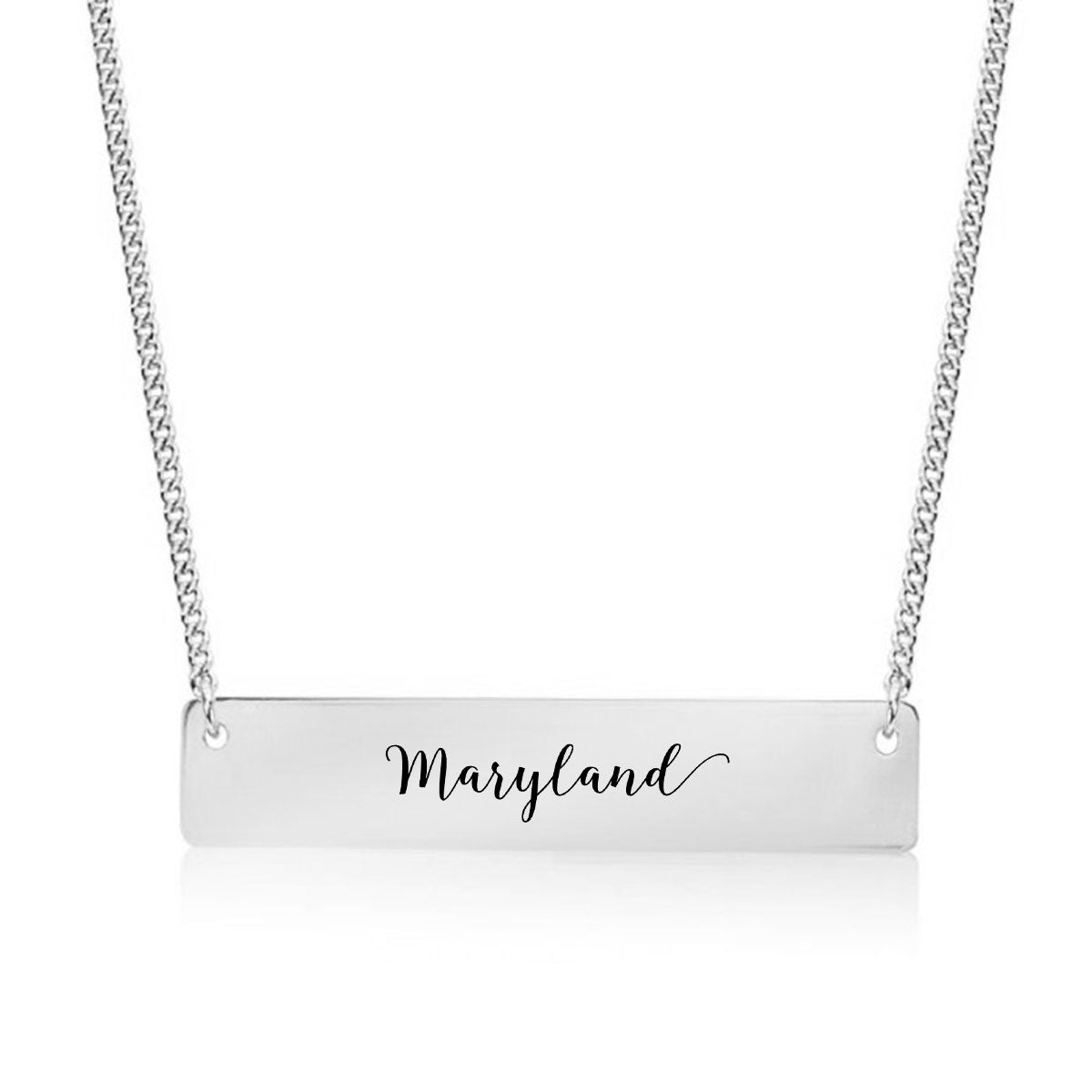 Silver Maryland Bar Necklace
